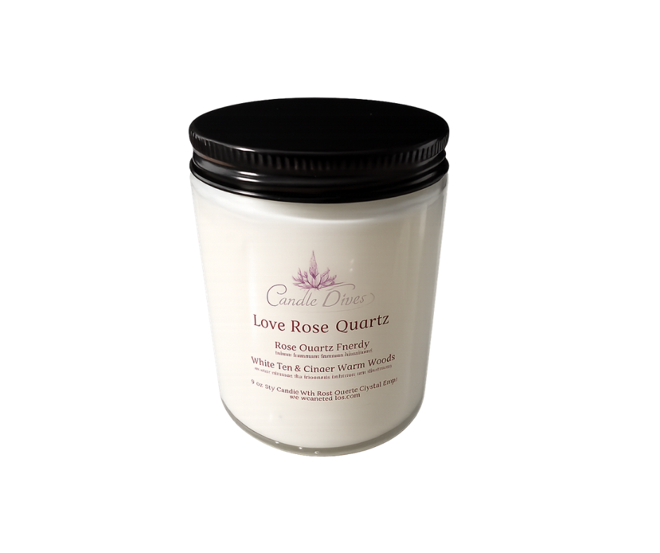 Love Rose Quartz Crystal Energy Candle Two Pack
