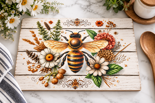 Queen Bee Glass Cutting Board