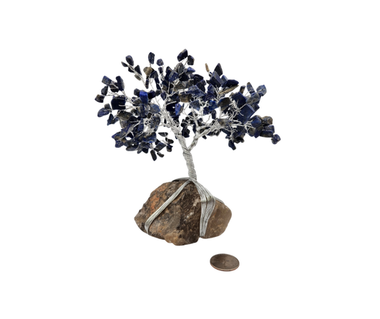 Lapis Lazuli Smoky Quartz Gemstone Tree