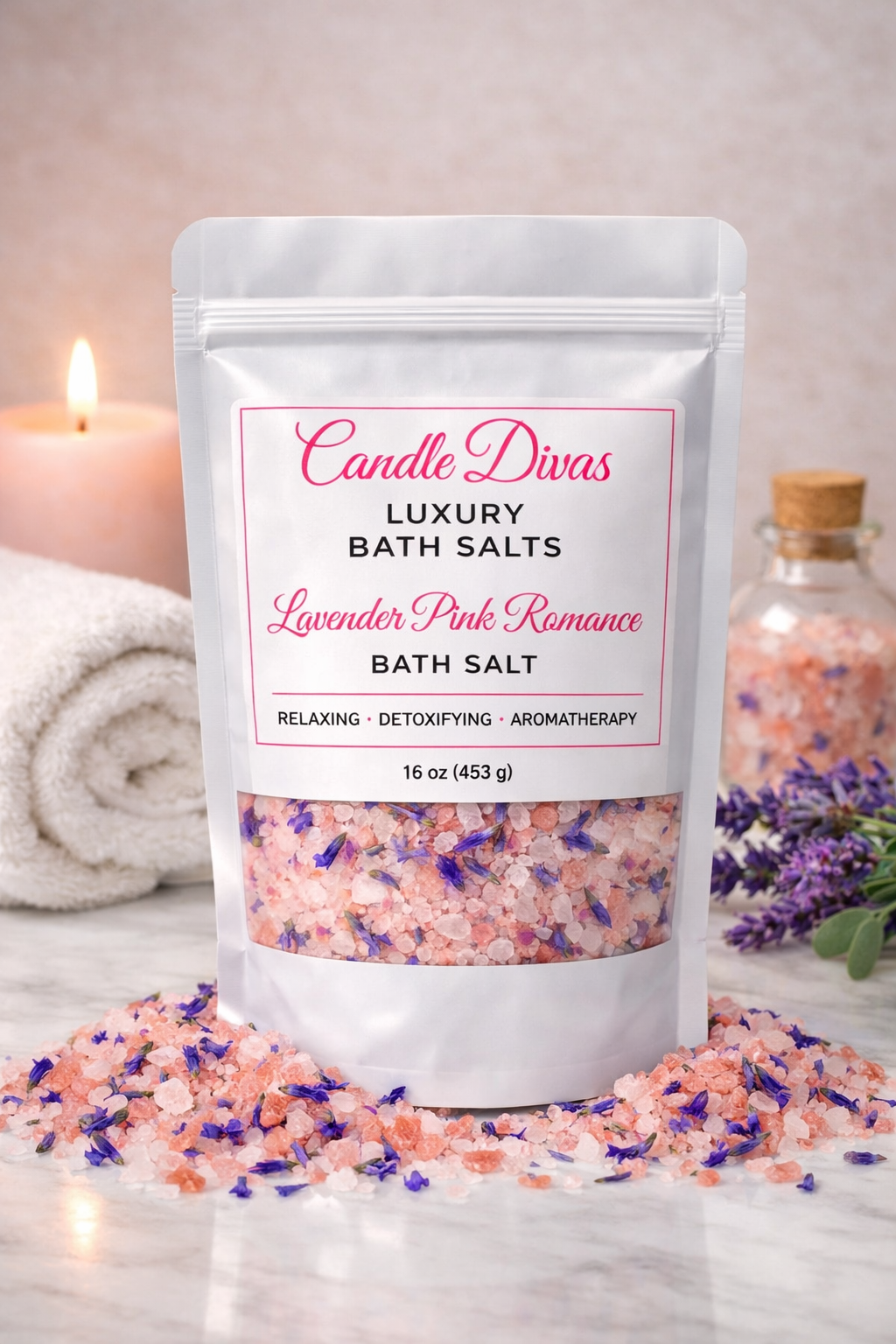 Luxury Lavender Pink Romance Bath Salt Spa