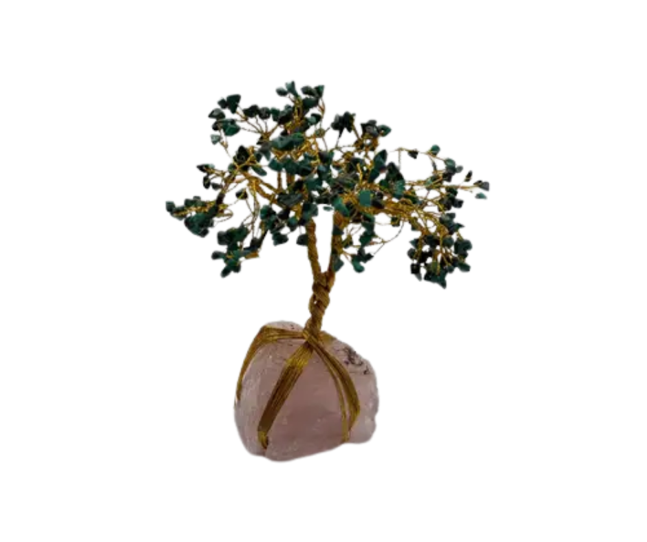 Malachite Rose Quartz Gemstone Tree
