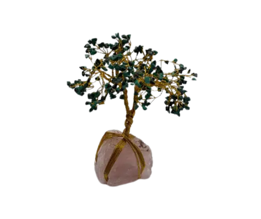 Malachite Rose Quartz Gemstone Tree