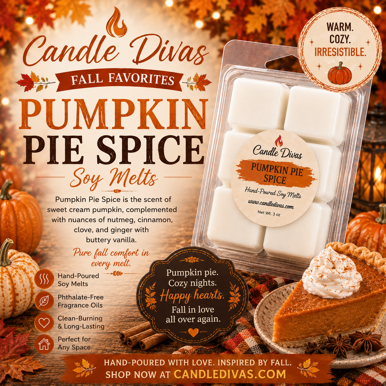 Pumpkin Pie Spice Soy Melts