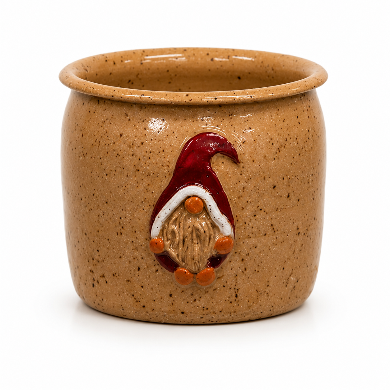 Red Hat Gnome Ceramic Crock